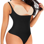 Werena Thong Shapewear Bodysuit for Women Tummy Control Open Bust Body Shaper Slimmer Shaping Thong