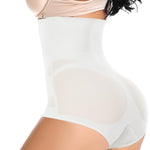 Werena Tummy Control Shapewear Panties for Women High Waisted Body Shaper Slimming Shapewear Underwear Girdle Panty(White-smooth Fabric,X-Large)