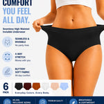 DWGVVX 6 Pack Womens Underwear Seamless Sexy Full Coverage Panties Basics Briefs No Show black Nude Clothes Lingerie Outfit Amazon