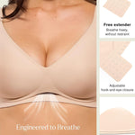 Jellysoft Bra Nude Jelly Bras for Women Wireless No Underwire Deep V | Comfortable, Breathable, Adjustable Straps, Everyday Wear
