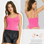 Lover-Beauty Bodysuit for Women 3 Piece, Seamless Shapewear Bodysuit with Strap, Body Shaper【Black、White、Pink】
