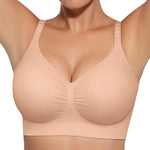 FeelinGirl Bralettes for Women Seamless No Underwire Unpadded Bra Nude Small