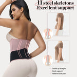 SHAPSHE Waist Trainer for Women Corset Shapewear Tummy Control Cincher Workout Body Shaper with Hooks RBN/Medium