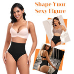 Werena Thong Shapewear Tummy Control Shaper Underwear for Women Seamless Compression Thong Panties Slimming Girdle(01# Mid Waisted Black(slimmming),Medium)