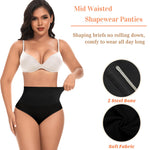 Werena Tummy Control Shapewear for Women High Waisted Body Shaper Briefs Slimming Girdle Shaping Underwear(#A2 Mid Waist Black(seamless),Large)