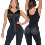FAJAS DISENOS D'PRADA DELIÉ - Shapewear for Women Post Surgery High Compression Stage 2 Colombian Full Body Faja Front Hooks Black