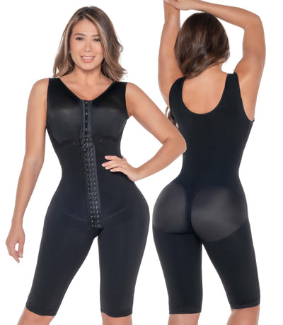 FAJAS DISENOS D'PRADA DELIÉ - Shapewear for Women Post Surgery High Compression Stage 2 Colombian Full Body Faja Front Hooks Black