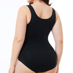 Nebility Plus Size Tummy Control Shapewear Bodysuits For Women Seamless Waist Trainer Body Shaper Sleeveless Round Neck Top(Black Plus Size,1X)