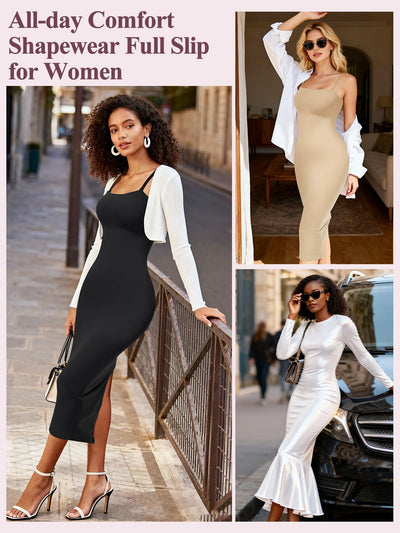 JOYSHAPER Strapless Shapewear Slip for Women Under Dress Tummy Control Shapewear Full Slip Body Shaper Slip