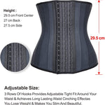 YIANNA Womens Waist Trainer Underbust 25 Steel Boned Sports Fitness Workout Hourglass Body Shaper Weight Loss, YA1210-Black-L
