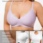 Popilush Wireless Bras for Women No Underwire Seamless Bralettes Everyday Comfort Tshirt Padded Bra Purple