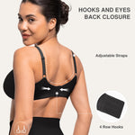 Lover-Beauty Minimizer Bras for Women Full Coverage Unlined Underwire Bras Plus Size Lifting Bra for Heavy Breast, Black 36C