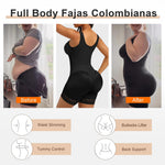 SHAPERX Women's Fajas Colombianas Tummy Control Shapewear Postpartum Full Body Shaper Butt Lifter Bodysuit, SZ7302-Black-L