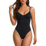 herslims Tummy Control Bodysuit for Women, Sculpting Shapewear, Brief, Thong, or Mid-Thigh Faja, Black Thong S/M