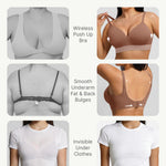 FeelinGirl Wireless Push Up Bra for Women, Seamless Comfort Bralettes No Underwire Supportive Full Coverage Everyday Bras Coffee