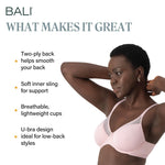 Bali Women's One Smooth U Ultra Light Convertible Bra DF3439, Hush Pink, 34DD