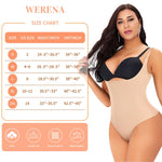 Werena Thong Shapewear Bodysuit for Women Tummy Control Open Bust Body Shaper Slimmer Shaping Thong(#1 Pure Beige,Small)