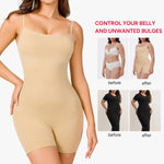 Nebility Seamless Shapewear Bodysuit Women - Tummy Control Square Neck Full Body Shaper for Layering Under Clothes Beige Body Suit Top for Everyday