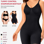 Nebility Women's Shapewear Bodysuit Tummy Control Body Suit Built in Bra Tank Camisole Seamless Mid Thigh Body Shaper