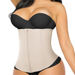 YIANNA Latex Waist Trainer for Women Tummy Control Zipper Underbust Waist Cincher Corset Hourglass Body Shaper Sport Girdle,YA2219-Beige-XS