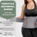 Abdominal Binder Post Surgery - Postpartum Belly Band Wrap | Post C Section Belly Binder Recovery Belt | Stomach Compression Hernia Belt For Men or Women After Pregnancy, Hysterectomy (Small/Medium)