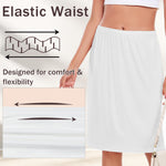 Wikoan Half Slip for Women Under Dress Basic Slips Dress Super Soft Modal Underskirt for Under Dresses,White,L