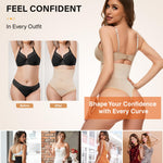 SIMIYA Thong Shapewear Tummy Control for Women High Waist Stay Put Body Shaper Stomach Compression Shapewear Thong Girdle