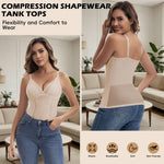 JOYSHAPER Shapewear for Women Tank Tops Smooth Shaping Cami V Neck Shapewear Tanks Tops Camisole with Soft Cup Cami Shaper Compression Tank Beige XL
