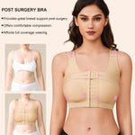 BRABIC Women's Front Closure Bra Post-Surgery Posture Corrector Shaper Tops with Breast Support Band (Beige, S)