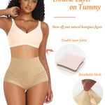 Womens Tummy Control Shapewear Panties Mid High Waisted Body Shaper Briefs(01# Mid-waisted Beige(boneless),Medium)