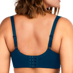 HSIA Bras for Women Minimizer Full Coverage, Plus Size T Shirt Unlined Underwire Smooth Bra, Seamless Cups Joan Ultimate Soft Ocean Blue