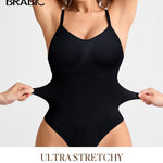 BRABIC Women's Backless Shapewear Bodysuit Tummy control Thong Seamless Body Shaper Sleeveless Compression Tanks Tops (Black, Medium)