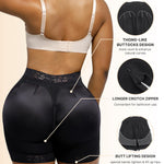 SHAPELLX Tummy Control Faja Shorts Waist Trainer Butt Lifter Panty Body Shaper Shorts with Lace Trim (Black,X-Large)