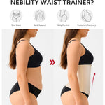 Nebility Waist Trainer for Women Zipper Corset Shapewear Tummy Control Mesh Waist Cincher Faja Body Shaper(Small, Beige)