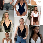 JOYSHAPER Bodysuits for Women Shapewear Tummy Control Deep V Neck Body Suits Backless Tops Thong Body Shaper