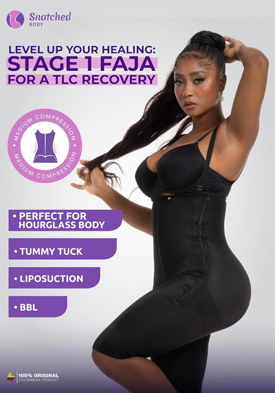 Snatched Body DQ02L4 Stage 1 Faja BBL Post Surgery Compression Garment after Tummy Tuck
