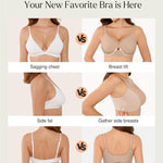 Popilush Womens Wireless Push Up Bra No Underwire Comfortable Supportive Mesh Crossover Bralette Seamless Everyday Tshirt Bra