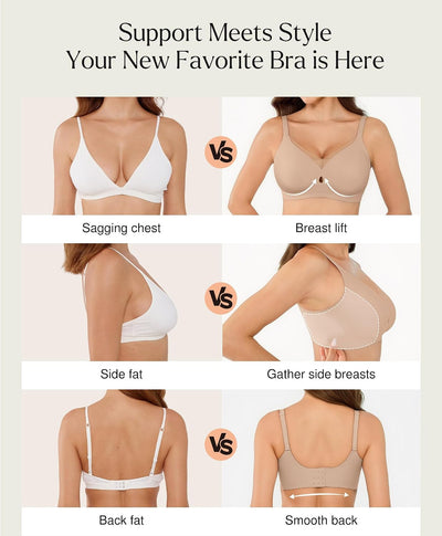 Popilush Womens Wireless Push Up Bra No Underwire Comfortable Supportive Mesh Crossover Bralette Seamless Everyday Tshirt Bra
