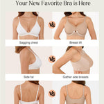 Popilush Wireless Pushup Bra for Women Seamless Comfortable Jelly Bras No Underwire Full Coverage Bralette Nude