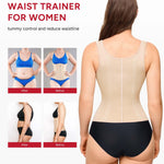 Nebility Waist Trainer for Women Corset Shapewear Tummy Control Faja Body Shaper Waist Cincher with Adjustable Strap(Beige,Small)
