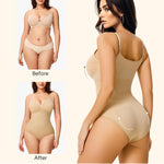 Irisnaya Women Slimming Bodysuits Shapewear Tops Tummy Control Body Shaper Spaghetti Strap Camisole Leotards Bodycon Jumpsuit(X-Small/Small, Beige)