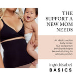 Ingrid & Isabel | Basics Afterband Postpartum Belly Band | Compression Wrap for Abdominal Support & Recovery (Black | M/L)