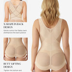 BRABIC Mesh Shapewear Bodysuit Tummy Control for Women Plus Size Faja Body Shaper Bodysuit Butt Lifter(Beige,Small)
