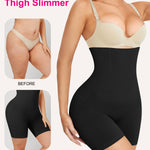 Nebility Women Waist Trainer Shapewear Tummy Control Body Shaper Shorts Hi-Waist Butt Lifter Thigh Slimmer (XS/S, Black)