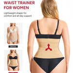Nebility Segmented Waist Trainer for Women Corset Shapewear Waist Cincher Faja Body Shaper Tummy Control(Beige,Large)