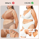 OEAK Womens Deep V Bras Wireless Comfortable Bra Supportive No Underwire Bras Tshirt Push Up Bralettes Plunge Seamless Bra XXL White
