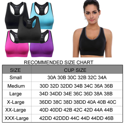 BAOMOSI Women's Seamless Racerback Sports Bra High Impact Support Yoga Gym Workout Fitness Black Blue Grey Purple Rose Red XL
