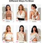 OEAK Supportive Strapless Bras for Women Push Up Wireless Bandeau Bra Non Slip Seamless Bras Comfortable Padded Bralette Gravel Beige XS