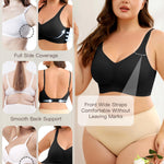 Slimers Backless Bra for Women：Wireless Full-Coverage Low Back Bras - Padded Criss-Cross Multiway Bralette Black