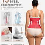 Lover-Beauty Waist Trainer for Women Corset Shapewear Tummy Control Workout Waist Cincher Body Shaper Girdle Red Small